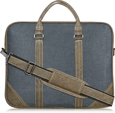 JPEnterprises Grey & Khaki Color Linen 10L Office Laptop Bag For Men & Women JP-BG46 Waterproof Messenger Bag(Grey, 10 L)