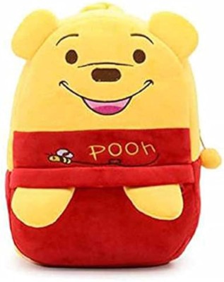 Bubby Bears Kids Soft Cartoon Velvet School Bag (Pooh Bear) Backpack Waterproof Backpack(Yellow, 10 L)
