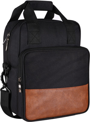 JPEnterprises Black-Tan Faux Leather & PVC with Detachable shoulder strap Tiffin bag JP-TB17 Lunch Bag(Black, 13 L)
