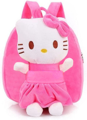Frantic Kids School Backpack FullBody_HotPink_HelloKitty Plush Bag(Pink, Cream, 15 L)