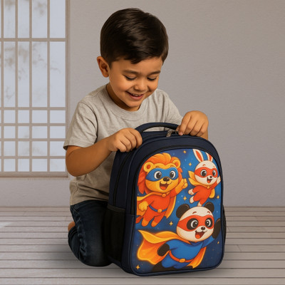 MOSU Superhero Cartoon Kids Backpack | Durable Fabric | Ideal for Boys Waterproof School Bag(Blue, 26 L)