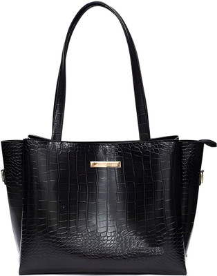 Walleye Women For Handbag |Croco Pattern Black ShoulderBag Shoulder Bag(Black, 10 L)