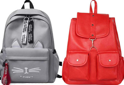 Shishtha B_CT-GRY@@_1 & pc23_xy Laptop Bag(Grey, Red)