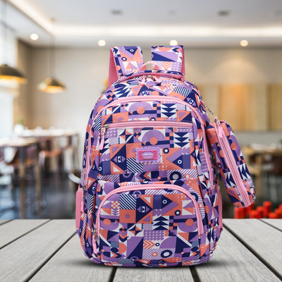 Tinytot School Backpack College Bag Travel Bag with Pencil Pouch 2nd Standard onward Waterproof School Bag(Purple, 26 L)
