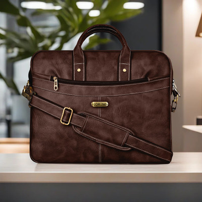 LOREM Brown Color Faux Leather 10L Office Laptop Bag For Men & Women DB-BG37 Messenger Bag(Brown, 10 L)