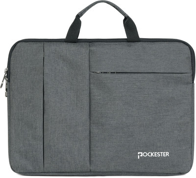 POCKESTER 15.6 Inch Laptop Sleeve I Laptop Slip Case Cover Bag With Handle I Waterproof Laptop Sleeve/Cover(Dark Grey, 15.6 inch)