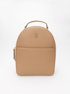 TOMMY HILFIGER Colorblock Beige Cotton Backpack Backpack(Brown, 1 L)