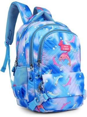 True Human School Bag for Girls, Lightweight,Stylish,Trendy Backpacks for Girls 27 L Backpack(Blue)