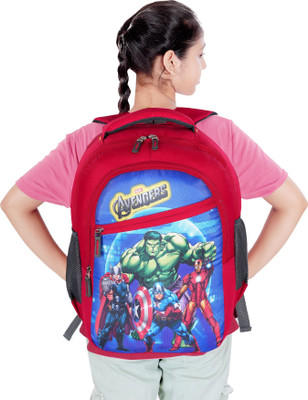 Wayaq AVENGERS Lightweight Backpack for Boys & Girls - 1st 2nd 3rd 4th 5th 6th Class Waterproof Backpack(Red, 30 L)