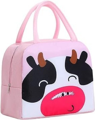 AASAISH Cute LunchBags,SmallPortable CartoonBag for Boys Girls School Travel(Milk Cow) Waterproof Lunch Bag(Pink, 10.2 inch)