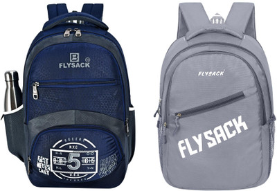 FLYSACK NS-FS008_Navy Blue & FS033_GREY Laptop Bag(Blue, Grey)