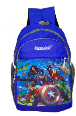 Expandable Avenger School bag For Children Waterproof School Bag(Dark Blue, 30 L)