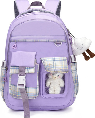 Tinytot School Backpack College Bag Travel Bag 2nd Standard onward Waterproof School Bag(Purple, 26 L)