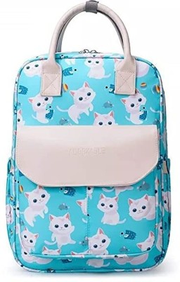 Navvi Kitten Print Maternity Bag Waterproof Backpack(Blue, 20 L)