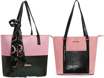 Reprox Women Pink, Black Shoulder Bag(Pack of: 2)