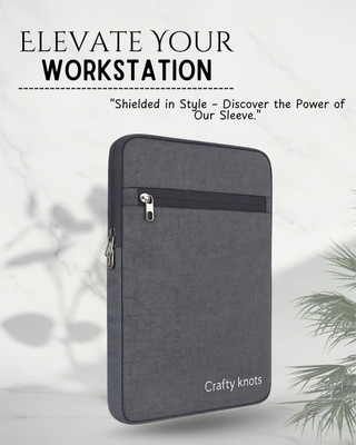 crafty knots Portable 11.6 Inch Tablet Sleeve – Sleek Fabric Finish & Scratch Resistant Waterproof Laptop Sleeve/Cover(Grey, 11.6 inch)