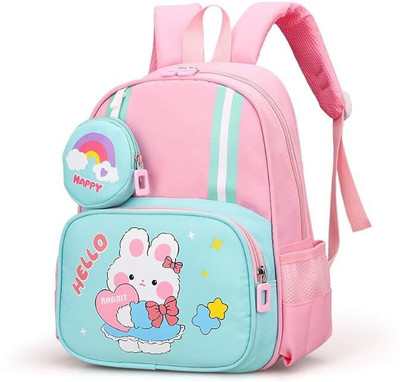SYGA Little Bunny Design with Coin Purse for Preschool and Kindergarten Students, Waterproof School Bag(Pink, 5 L)