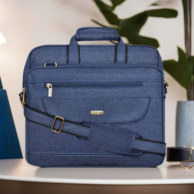 LOREM Blue Color Linen 28L Big Size Office Laptop Bag For Men DB-BG24 Messenger Bag(Blue, 28 L)