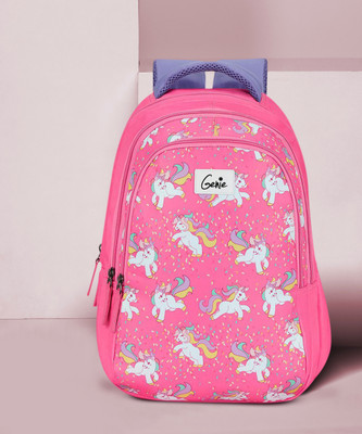 Genie Unicorn Bag - 3 compartments | Stylish and Trendy College Bag | (Pink) Waterproof Backpack(Pink, 19 L)