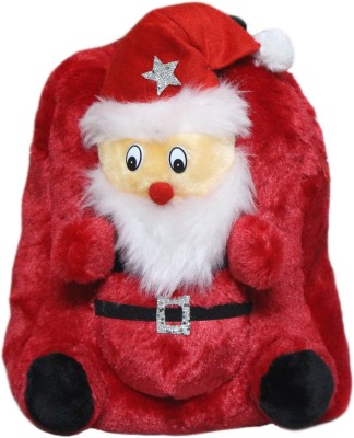 Tickles Soft Fabric Christmas Santa School Bag For Kid School Bag(Maroon, 4 L)