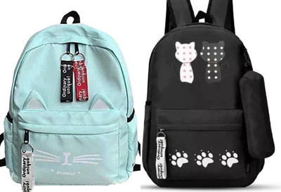 khatushyam collection stylish printed backpack for girls 20 L Backpack(Green, Black)