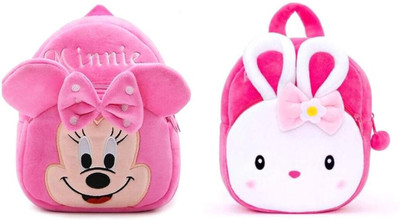 Aveek A_FF 7EE_AVK-Minnie With Konggi Rabbit_pkp_83_a Backpack(Pink, White, 13 L)