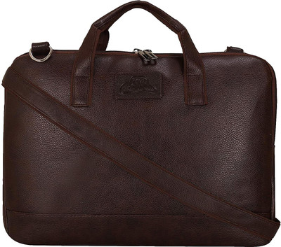 Leatherworld laptop sleeve 15.6 inch Slim Shoulder Cross Body Messenger Bag Office Bag Laptop Sleeve/Cover(Brown, 5 L)