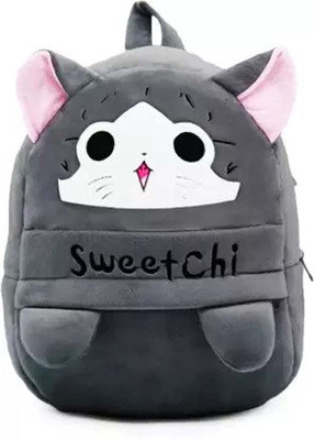 Zexsazone Soft plush premium fabric kids bag SWEETCHI age up 2 to 7 years child bag 15 L Backpack(Grey)