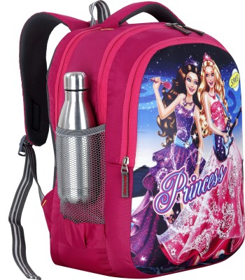 bayo Princess 47cm 1st/2nd/3rd/4th & 5th class Lightweight school Bag for Boys &Girls Waterproof School Bag(Pink, Grey, 35 L)