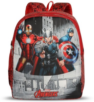 Priority 14 Inch Stylish Marvel Avengers Printed School Bag(Red, 14 L)