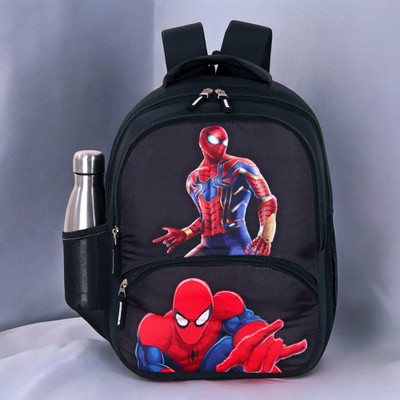 ZERUS Stylish Cartoon Print School Backpack for Boys Girls Nursery to Class 3 Kids Bag Waterproof Backpack(Black, 21 L)