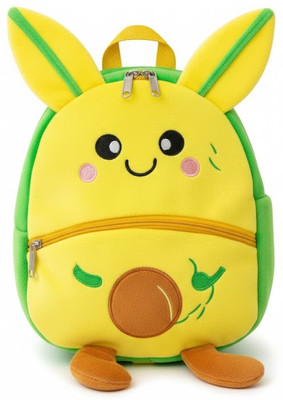 FUN KIDS Plush Mango Character Backpack, School Bag(Yellow, 5 L)