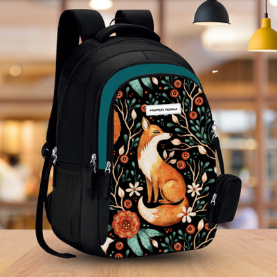 Hyper Adam Jungle Graphic Print Children’s School Bag Extra Pouch Included Waterproof Backpack(Orange, 36 L)