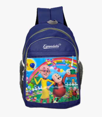 Expandable MOTU PATLU School Bags of Nursery/LKG and UKG Students Waterproof School Bag(Blue, 30 L)
