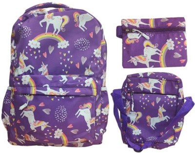 AMANVANI Unicorn School Bags for Girls/Boys Lightweight Book bags for Kids Tuition Bag Waterproof School Bag(Blue, 1000 L)
