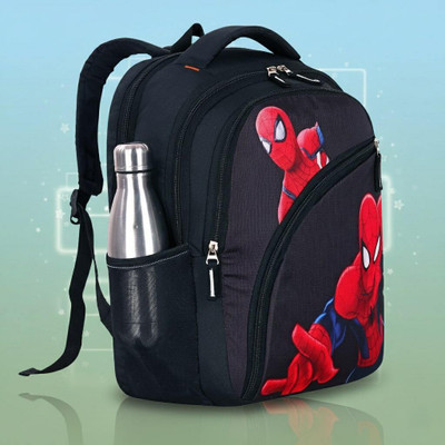 ZERUS cartoon hero kids backpack for boys girls stylish design with padded straps Waterproof School Bag(Black, 20 L)