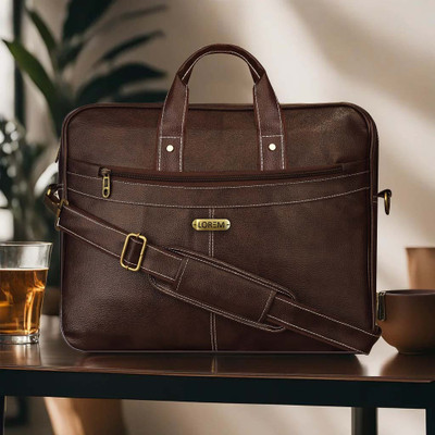 LOREM Brown Color Faux Leather 10L Office Laptop Bag For Men & Women DB-BG16 Messenger Bag(Maroon, 10 L)