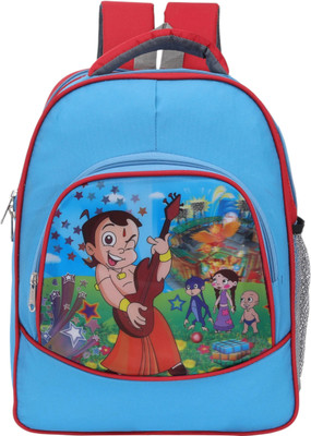 PERFECT STAR Chhota bheem Pre-school 35.5 cm for Nursery LKG/UKG/1st to 4th std Boys & Girl Waterproof School Bag(Light Blue, Red, 30 L)