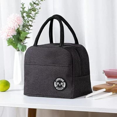 heet Portable and Reusable Insulated Nylon Lunch Bags Women Carrying bag (Black) Waterproof Lunch Bag(Black, 5 L)