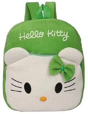 AVINASH Soft Fabric Hello Kittty Open Eyes School Backpack Green) Plush Bag Backpack(Green, 10 L)