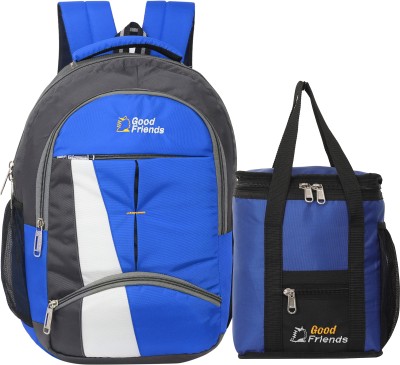 Good Friend Laptop Backpack / Collage Bag / Lunch Bag / Tiffin Bags / Travel Bags Combo Bags Waterproof Backpack(Blue, 40 L)