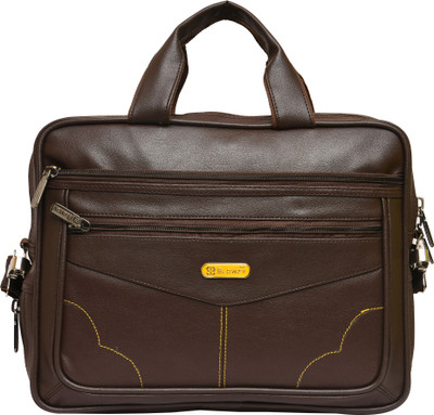 Blowzy Bags Laptop Bag for Men, PU Leather Office Bag | Supports Laptop Upto 14 inches Waterproof Messenger Bag(Brown, 14 inch)