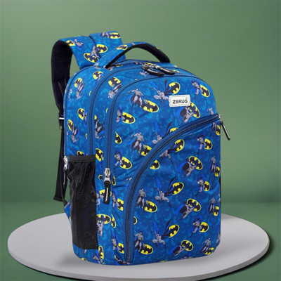 ZERUS Superhero Print Kids Backpack Boys School Bag with Side Mesh Bottle Pocket Waterproof School Bag(Multicolor, 22 L)