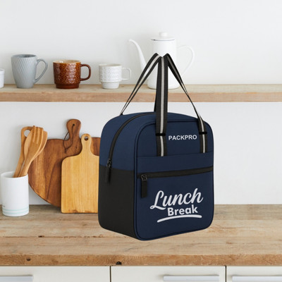 PackPro Lunch/tiffin bag for men,women and kids for office and school polyster lunch bag Waterproof Lunch Bag(Dark Blue, 8 L)