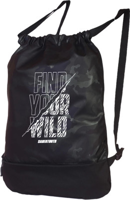 SABERTOOTH Paw Daypack, Drawstring bag, Yoga Bag sport bags and gym bags 13 L Backpack(Black)