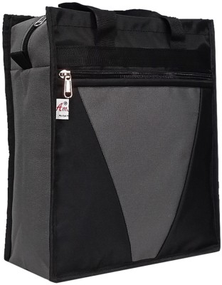 Amstyle Lunch Bag Office Tiffin Bag for all Men Women Boys Girls Stylish Hand Bag Shopping Bag Black 5litre (11201) Waterproof Lunch Bag(Black, Grey, 5 L)