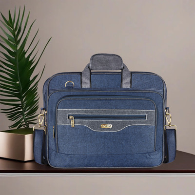 LOREM Blue & Grey Color Linen fabric 28L Messenger Bag For Men BG108 Waterproof Messenger Bag(Blue, 28 L)