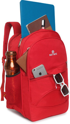 Netwiz Spacy Comfortable 4th To 12th Class School Bag Waterproof Backpack 30 L Backpack(Red)