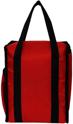 Floto Dual handle printed school college daily work office Tiffin bag/lunch bag Waterproof Lunch Bag(Red, 2 L)