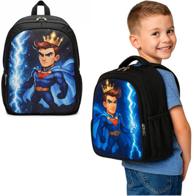 MOSU King Super Warrior Boys School Bag Waterproof School Bag(Black, 26 L)